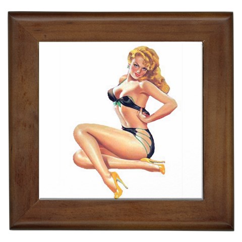 popular pinup Framed Tile from ArtsNow.com Front