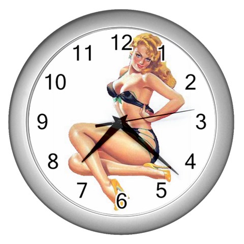 pinup Wall Clock (Silver) from ArtsNow.com Front