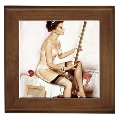 pinupW Framed Tile from ArtsNow.com Front