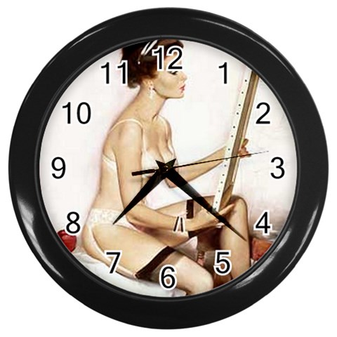 pinup Wall Clock (Black) from ArtsNow.com Front