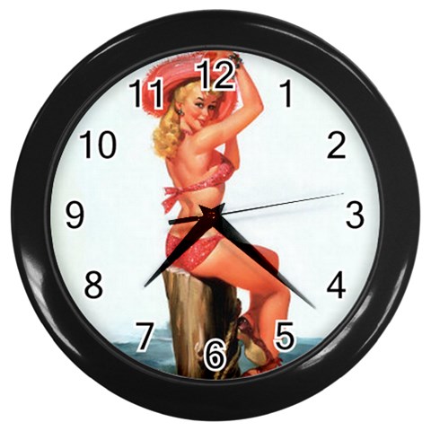 pinup Wall Clock (Black) from ArtsNow.com Front