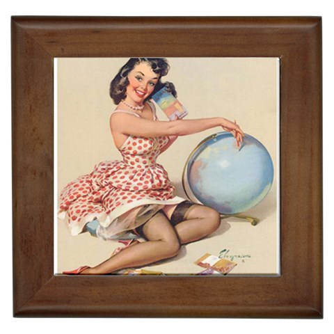 pinup_25 Framed Tile from ArtsNow.com Front