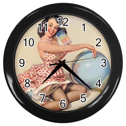 pinup Wall Clock (Black) from ArtsNow.com Front