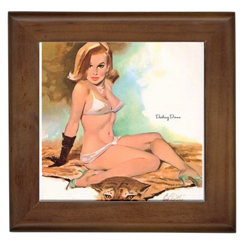 pinup_24 Framed Tile from ArtsNow.com Front