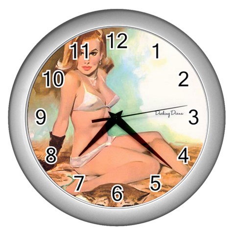 pinup Wall Clock (Silver) from ArtsNow.com Front