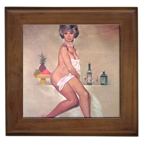 pinup_23 Framed Tile from ArtsNow.com Front