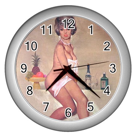 pinup Wall Clock (Silver) from ArtsNow.com Front