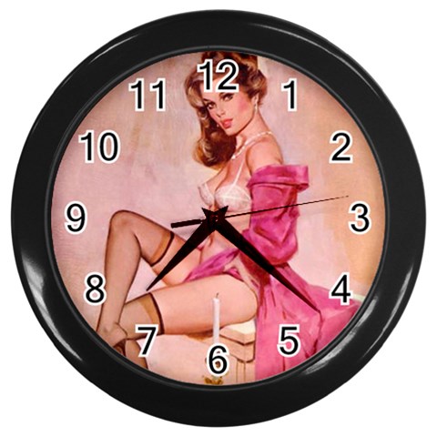 pinup Wall Clock (Black) from ArtsNow.com Front