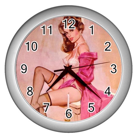 pinup Wall Clock (Silver) from ArtsNow.com Front