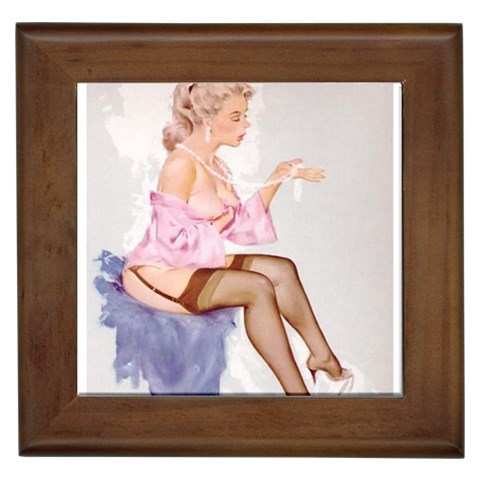 pinup_21 Framed Tile from ArtsNow.com Front