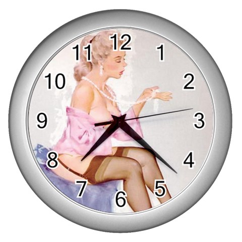 pinup Wall Clock (Silver) from ArtsNow.com Front