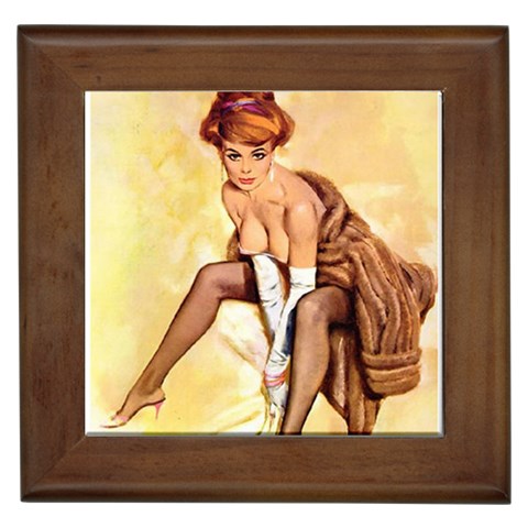 pinup_20 Framed Tile from ArtsNow.com Front