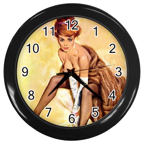 pinup Wall Clock (Black) from ArtsNow.com Front