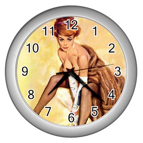 pinup Wall Clock (Silver) from ArtsNow.com Front