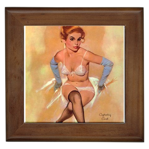 pinup_19 Framed Tile from ArtsNow.com Front