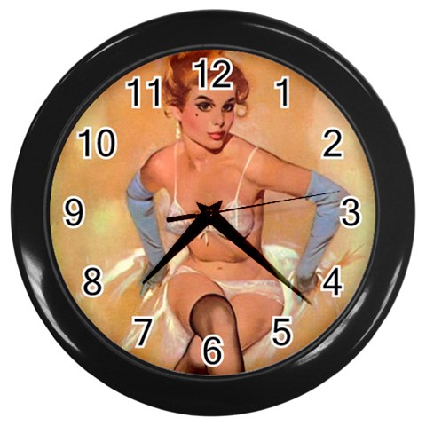 pinup Wall Clock (Black) from ArtsNow.com Front