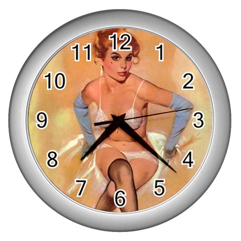 pinup Wall Clock (Silver) from ArtsNow.com Front