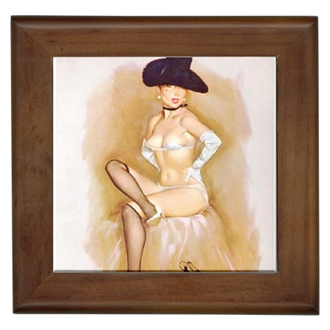 pinup_17 Framed Tile from ArtsNow.com Front