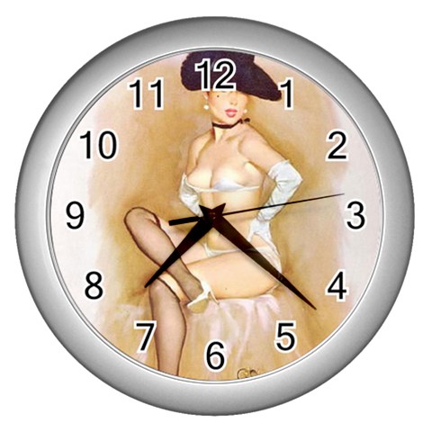 pinup Wall Clock (Silver) from ArtsNow.com Front