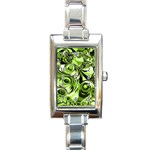 Retro Green Abstract Rectangular Italian Charm Watch