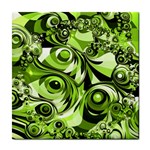 Retro Green Abstract Ceramic Tile