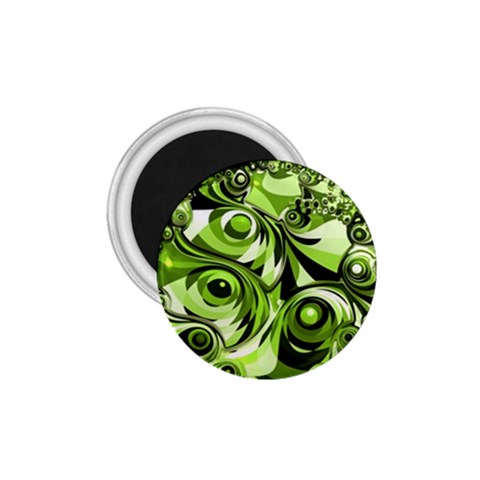 Retro Green Abstract 1.75  Button Magnet from ArtsNow.com Front