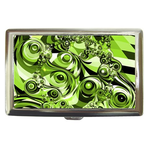 Retro Green Abstract Cigarette Money Case from ArtsNow.com Front