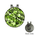 Retro Green Abstract Hat Clip with Golf Ball Marker