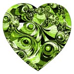 Retro Green Abstract Jigsaw Puzzle (Heart)