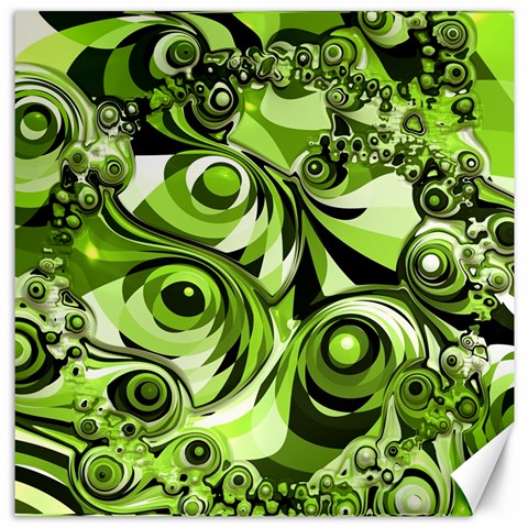 Retro Green Abstract Canvas 12  x 12  (Unframed) from ArtsNow.com 11.4 x11.56  Canvas - 1