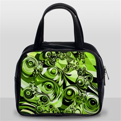 Retro Green Abstract Classic Handbag (Two Sides) from ArtsNow.com Front