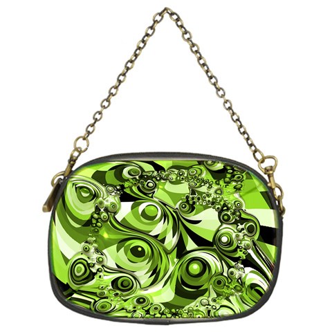 Retro Green Abstract Chain Purse (One Side) from ArtsNow.com Front