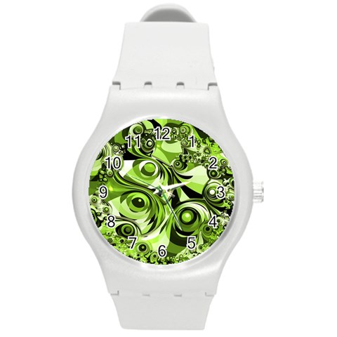 Retro Green Abstract Plastic Sport Watch (Medium) from ArtsNow.com Front