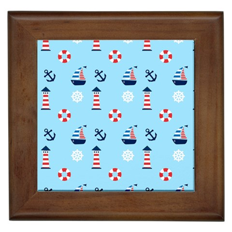 Sailing The Bay Framed Ceramic Tile from ArtsNow.com Front