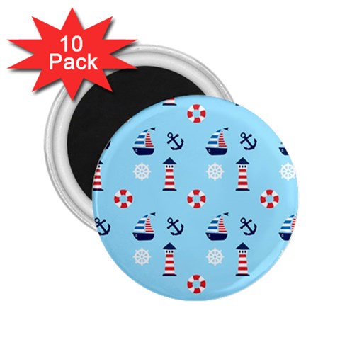 Sailing The Bay 2.25  Button Magnet (10 pack) from ArtsNow.com Front