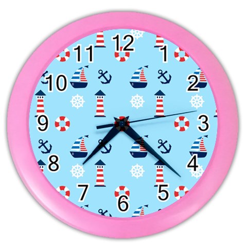 Sailing The Bay Wall Clock (Color) from ArtsNow.com Front