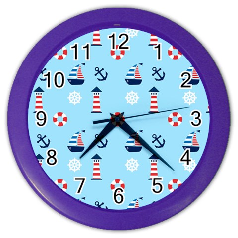 Sailing The Bay Wall Clock (Color) from ArtsNow.com Front