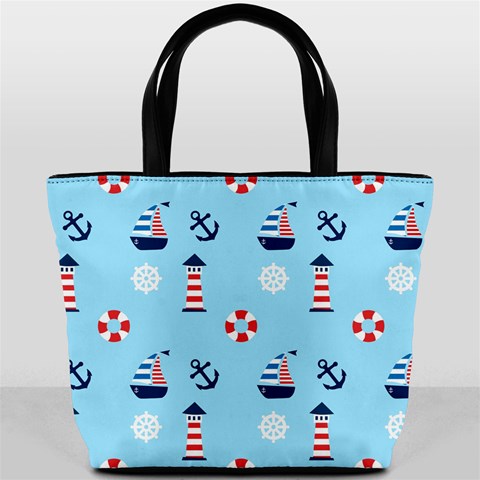 Sailing The Bay Bucket Handbag from ArtsNow.com Back