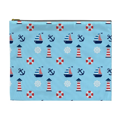 Sailing The Bay Cosmetic Bag (XL) from ArtsNow.com Front