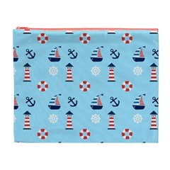 Sailing The Bay Cosmetic Bag (XL) from ArtsNow.com Front