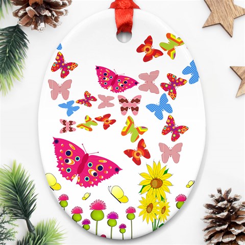 Butterfly Beauty Oval Ornament from ArtsNow.com Front