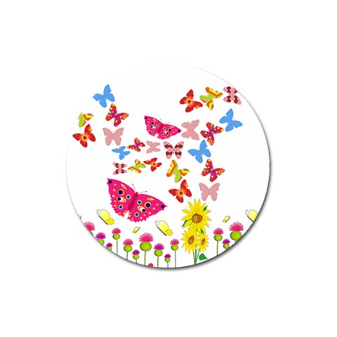 Butterfly Beauty Magnet 3  (Round) from ArtsNow.com Front