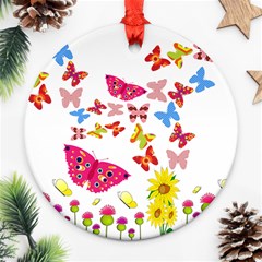 Butterfly Beauty Round Ornament (Two Sides) from ArtsNow.com Back