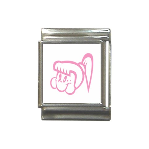 Cute Little Pink Girl Italian Charm (13mm) from ArtsNow.com Front