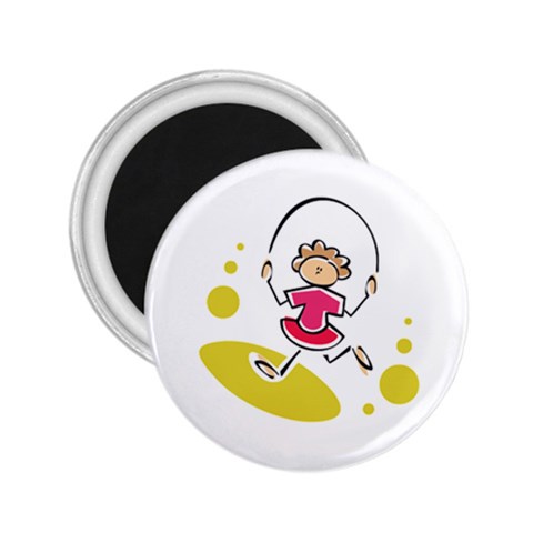 Girl Jumping Rope 2.25  Magnet from ArtsNow.com Front