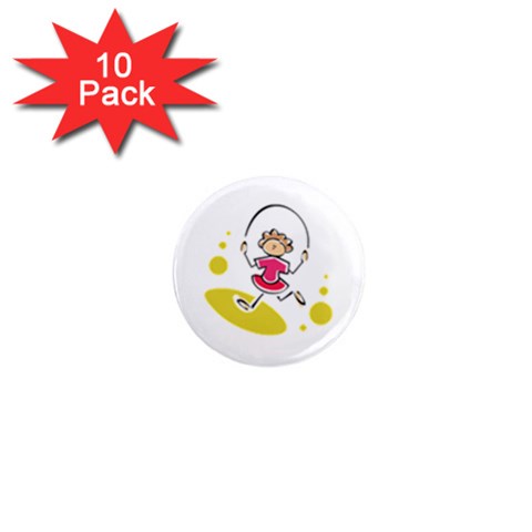 Girl Jumping Rope 1  Mini Magnet (10 pack)  from ArtsNow.com Front