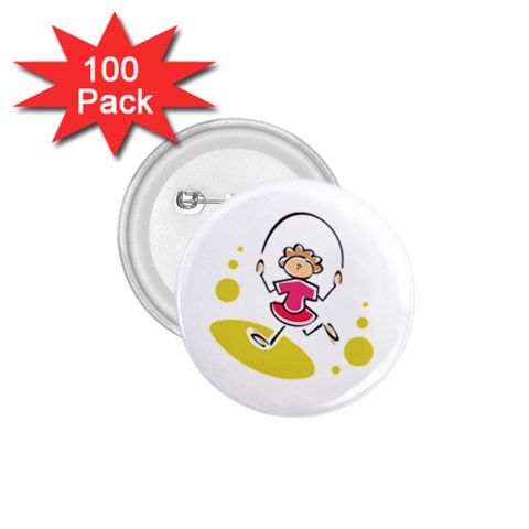 Girl Jumping Rope 1.75  Button (100 pack)  from ArtsNow.com Front