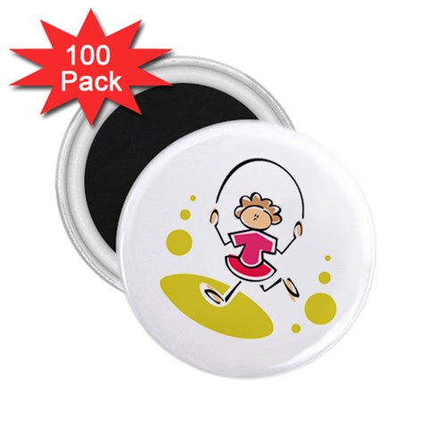 Girl Jumping Rope 2.25  Magnet (100 pack)  from ArtsNow.com Front