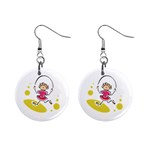 Girl Jumping Rope 1  Button Earrings