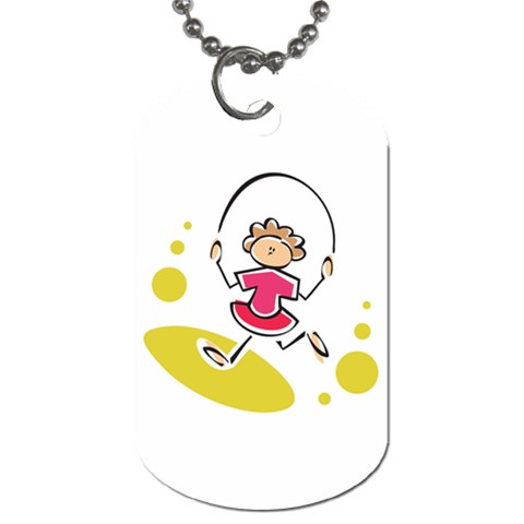 Girl Jumping Rope Dog Tag (One Side) from ArtsNow.com Front